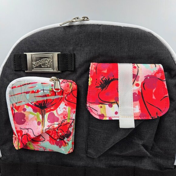Stampin’ Up! On Stage Backpack Poppies Flowers Red Black Convention Floral Read - Picture 3 of 12